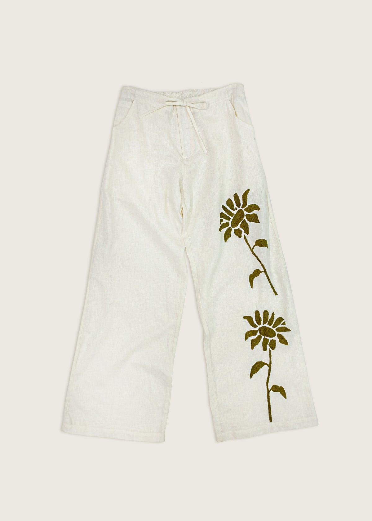 Green Sunflower Pants