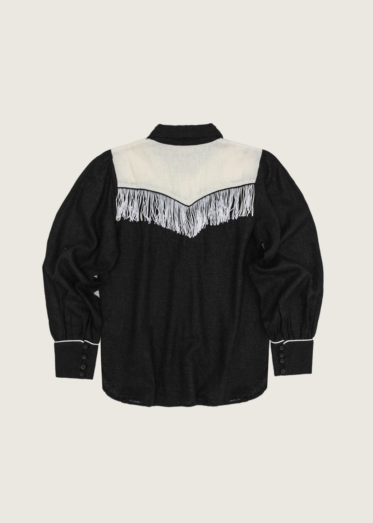 Xan black linen blouse