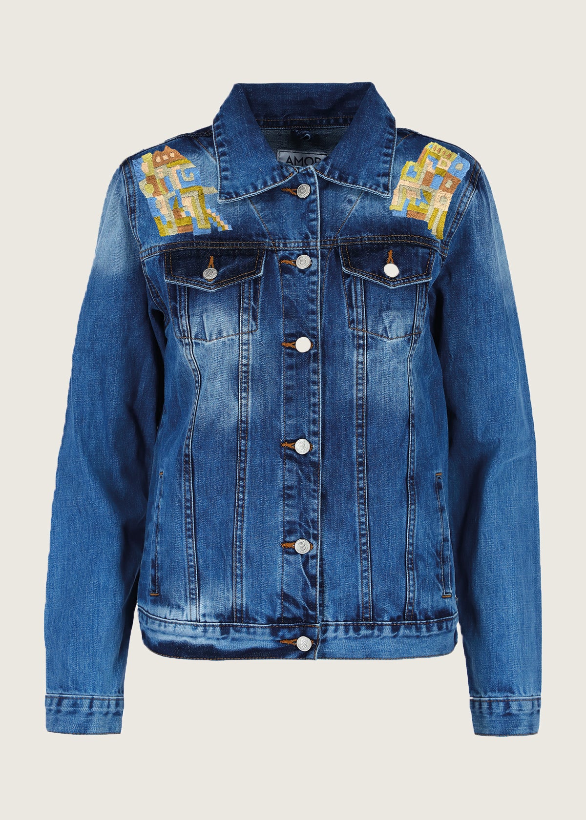 Color Block Denim Jacket